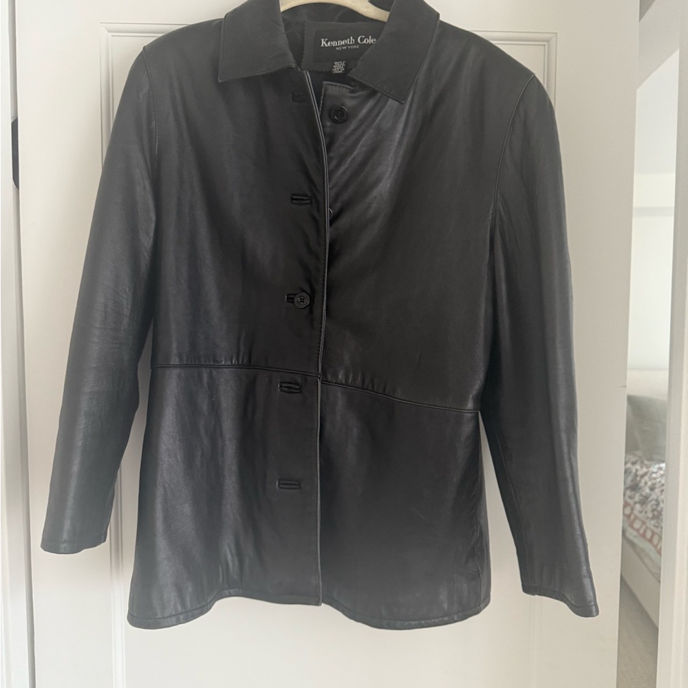Kenneth Cole Black Leather Jacket